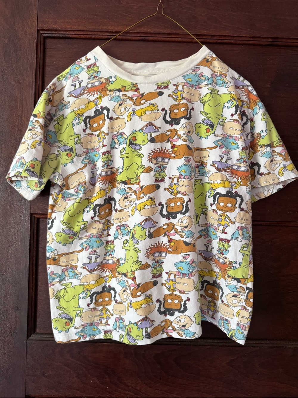 Vintage Nickelodeon Rugrats Cartoon Character Graphic Tee White Medium Crop top